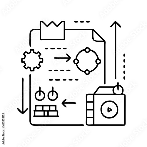 scenario planning icon, scenario planning line art - simple line art of scenario planning, perfect for scenario planning logos and icons