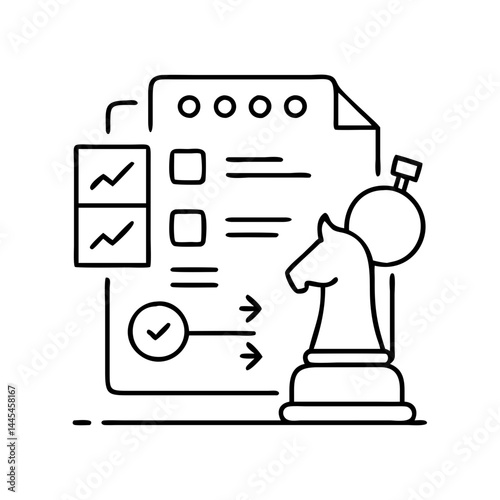 scenario planning icon, scenario planning line art - simple line art of scenario planning, perfect for scenario planning logos and icons