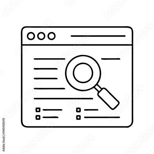 search engine icon, search engine line art - simple line art of search engine, perfect for search engine logos and icons