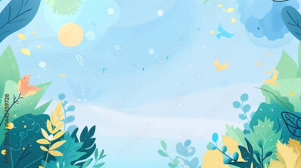 Light Blue Cartoon Anime Style Background: A Delightful Fusion of Whimsy and Visual Charm