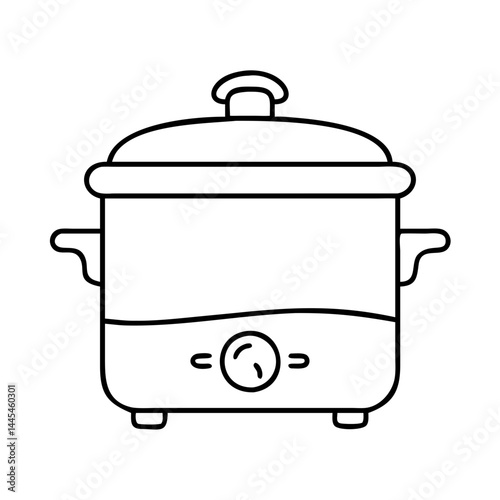 slow cooker icon, slow cooker line art - simple line art of slow cooker, perfect for slow cooker logos and icons