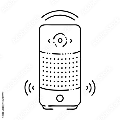 smart speaker icon, smart speaker line art - simple line art of smart speaker, perfect for smart speaker logos and icons