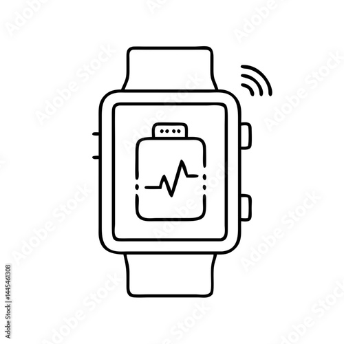 smartwatch icon, smartwatch line art - simple line art of smartwatch, perfect for smartwatch logos and icons