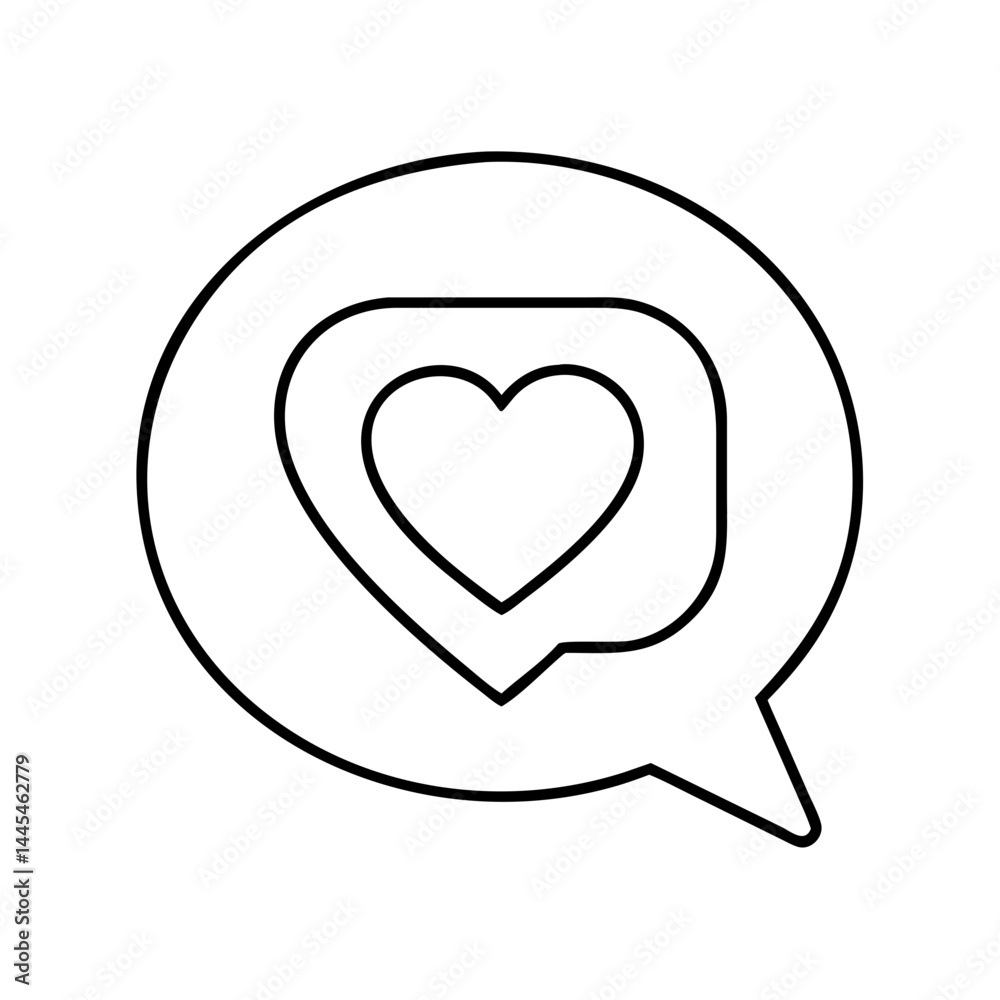 speech bubble with heart icon, speech bubble with heart line art - simple line art of speech bubble with heart, perfect for speech bubble with heart logos and icons speech bubble with heart icon, speech bubble with heart line art - simple line art of speech bubble with heart, perfect for speech bubble with heart logos and icons