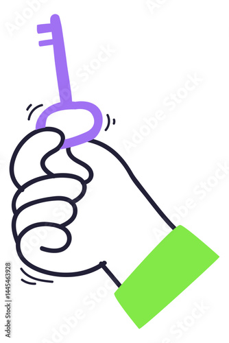Illustration of a hand holding a key, symbolizing access or opportunity.