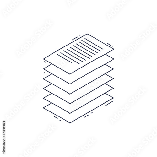 Illustration of stacked papers symbolizing organization and information management.