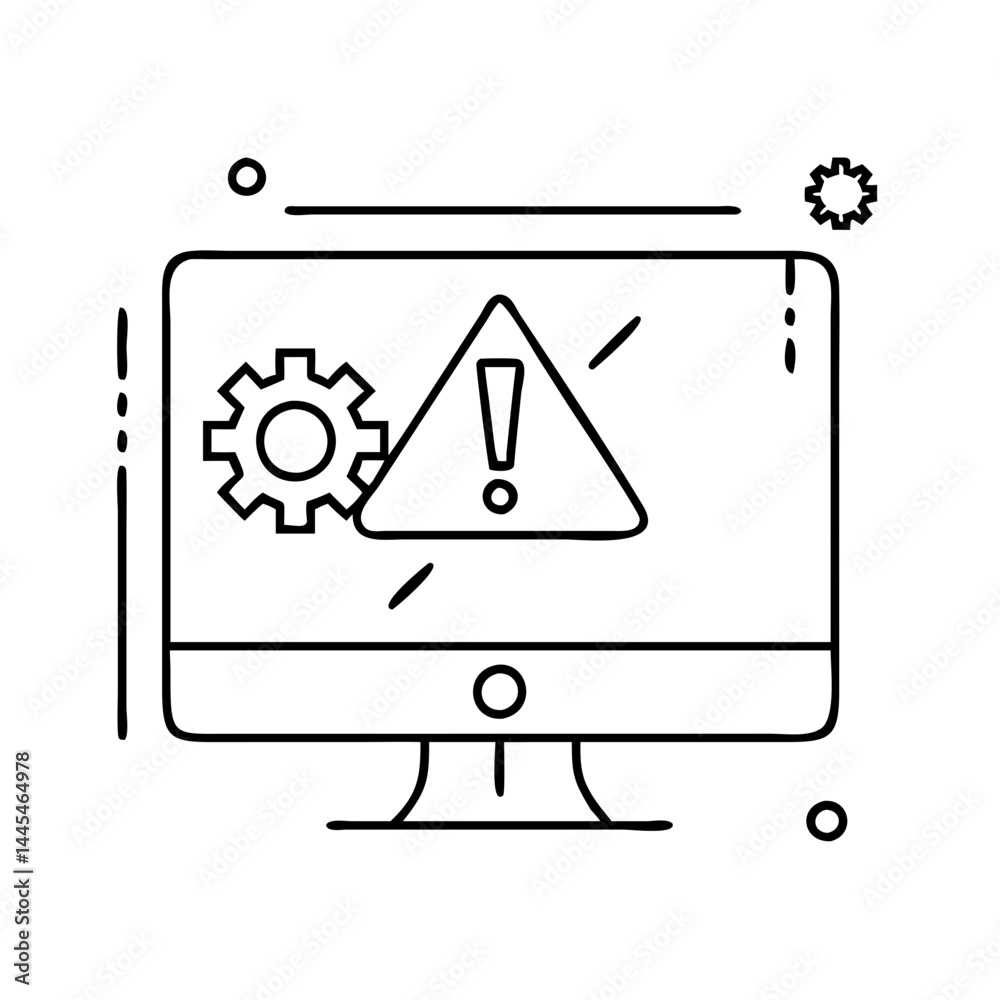 system error icon, system error line art - simple line art of system error, perfect for system error logos and icons system error icon, system error line art - simple line art of system error, perfect for system error logos and icons