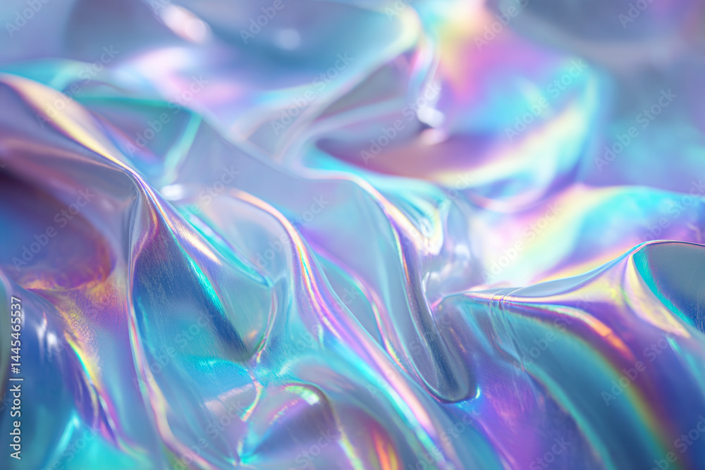 Fototapeta premium Futuristic Metallic Flow in Abstract 3D Cyberpunk Style