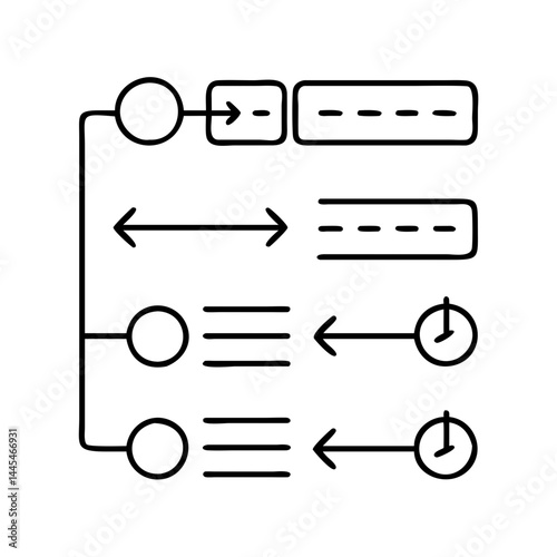 timeline icon, timeline line art - simple line art of timeline, perfect for timeline logos and icons