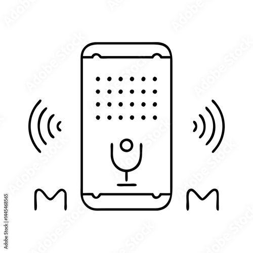 voice assistant icon, voice assistant line art - simple line art of voice assistant, perfect for voice assistant logos and icons