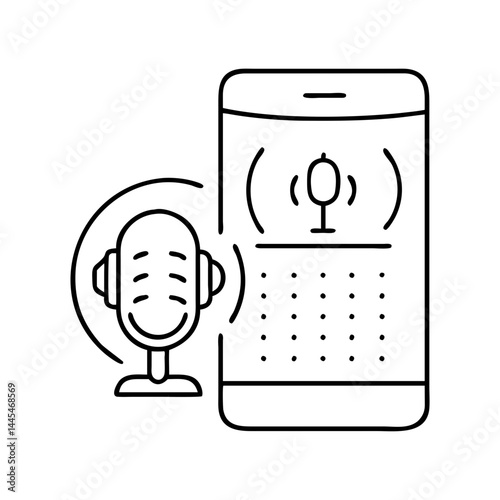 voice assistant icon, voice assistant line art - simple line art of voice assistant, perfect for voice assistant logos and icons