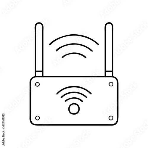 wi fi extender icon, wi fi extender line art - simple line art of wi fi extender, perfect for wi fi extender logos and icons