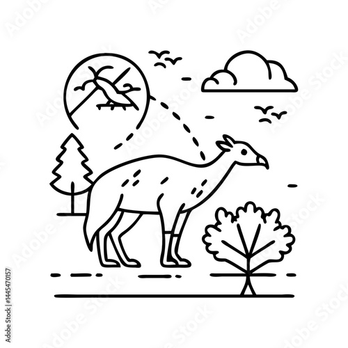 wildlife icon, wildlife line art - simple line art of wildlife, perfect for wildlife logos and icons