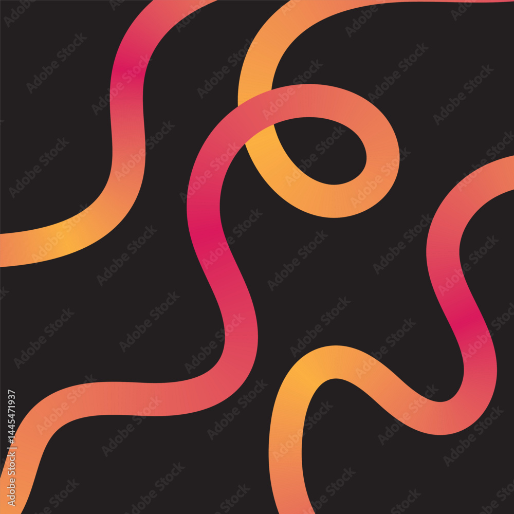 Abstract Loop Lines with Pink and Orange Gradient