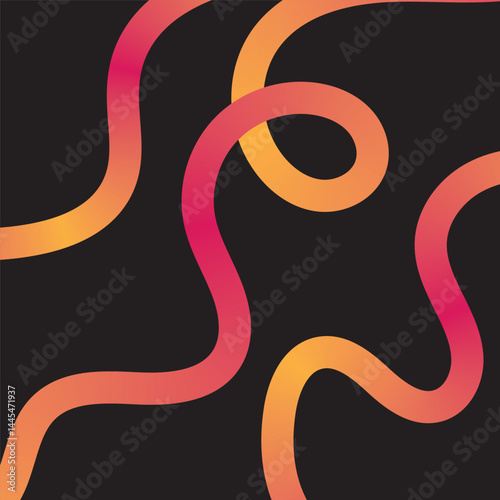 Abstract Loop Lines with Pink and Orange Gradient