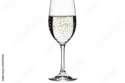 Sparkling wine glass bubbles fizz celebration elegant drink white background clear glass