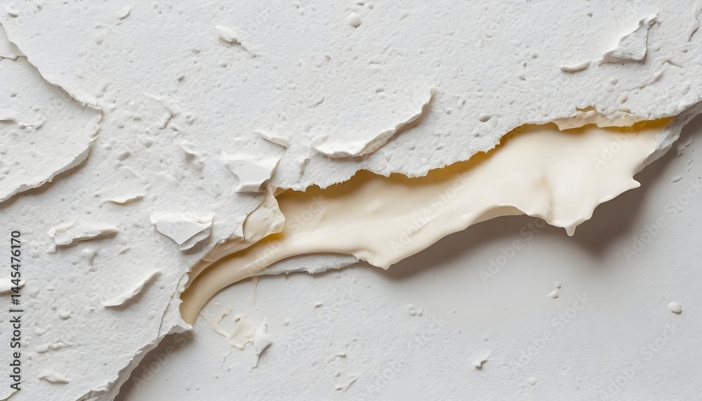 Fototapeta premium Creamy Filling Flowing Through Broken Meringue