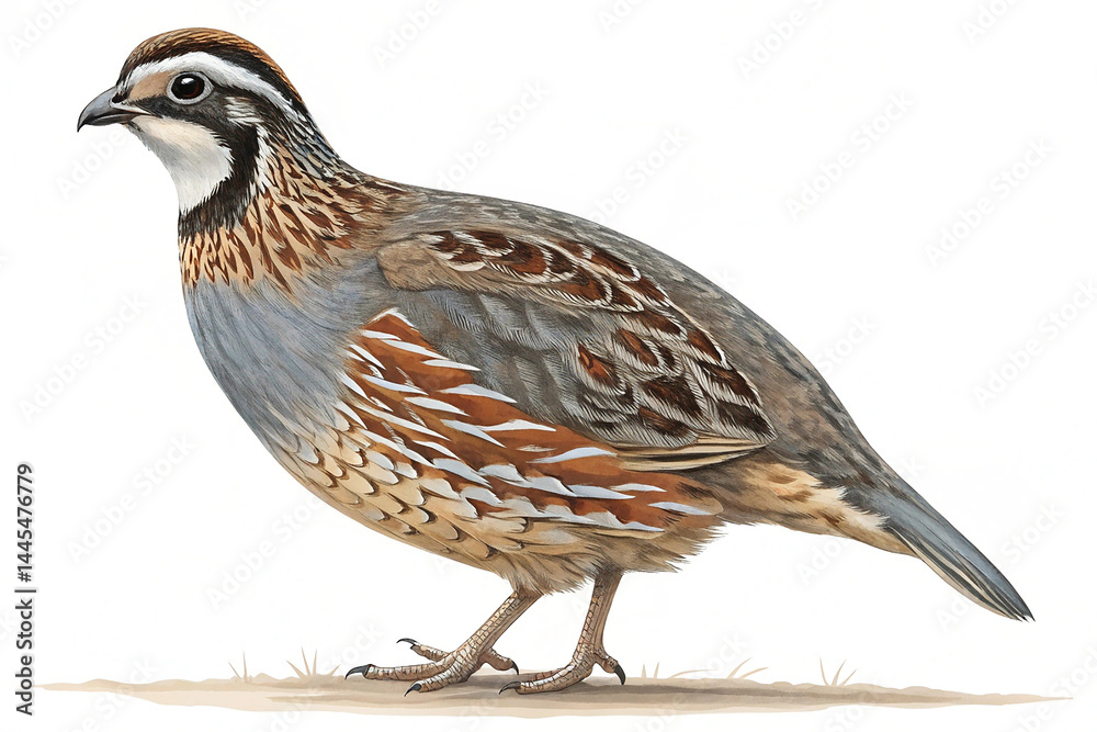 Fototapeta premium Wild quail isolated on transparent background