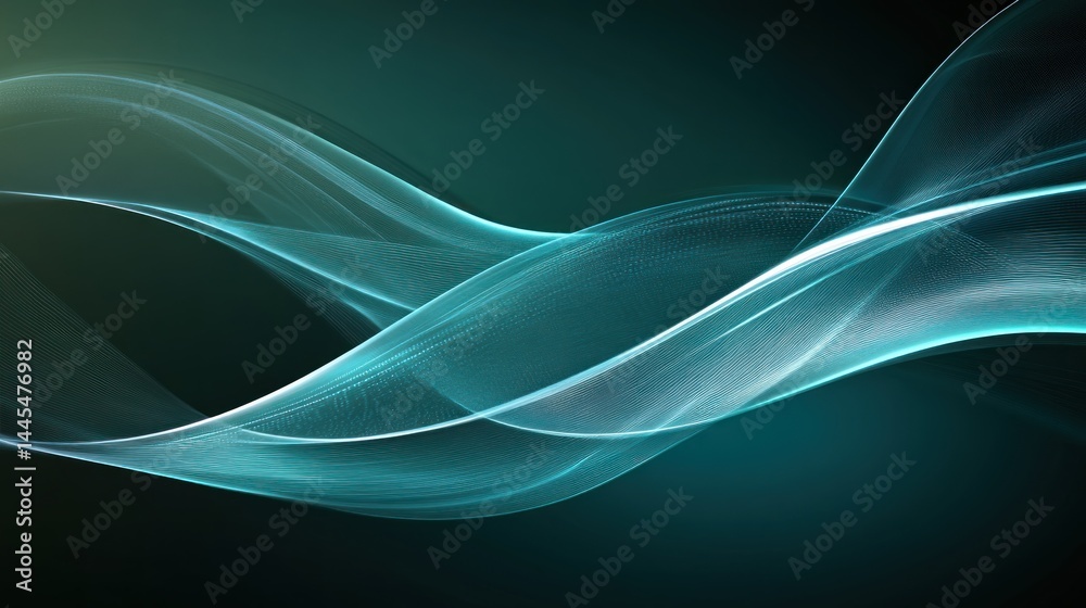Abstract teal and light teal flowing lines design. Abstract teal and light teal flowing lines design.