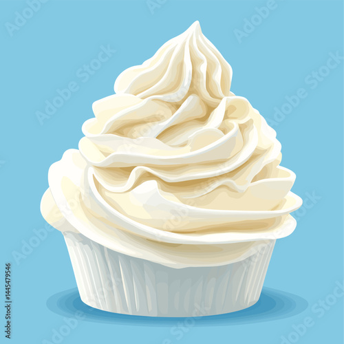 Whipped cream swirl vector illustration isolated on a background
