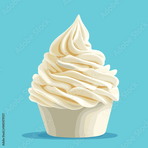Whipped cream swirl vector illustration isolated on a background