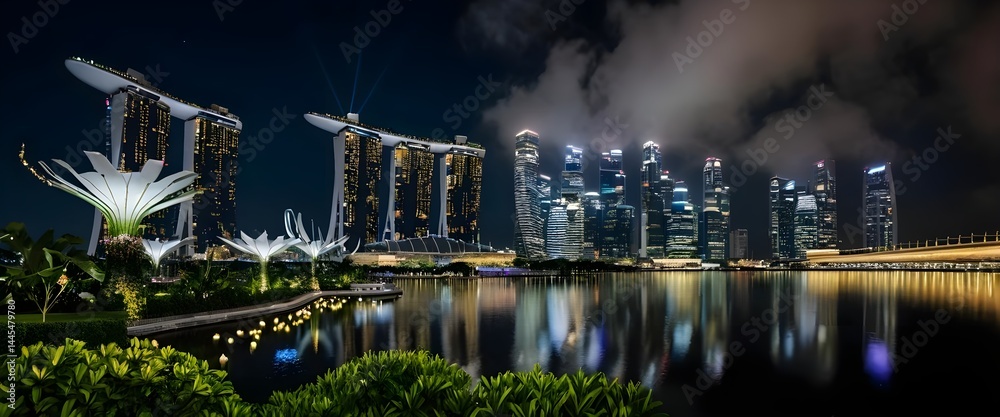 Fototapeta premium Marina Bay Sands at Night, Singapore Skyline