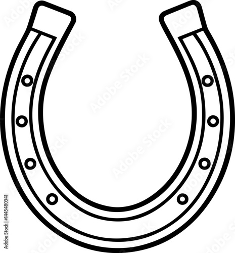 Horseshoe outline vector illustration