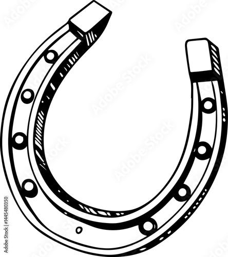 Horseshoe outline vector illustration