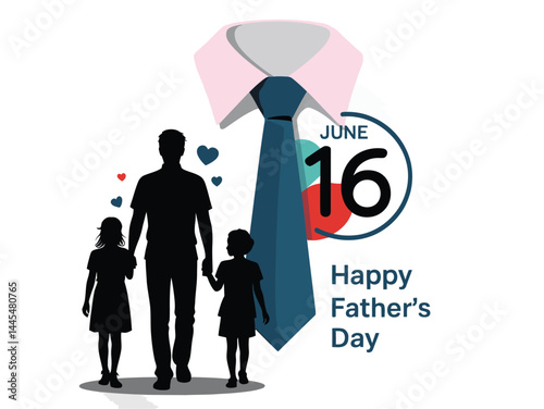 happy Fathers Day June 16 Family vector