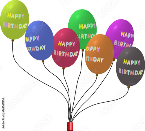 Colorful Birthday Balloons Floating Together
