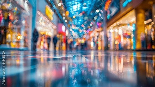 Wallpaper Mural Blurred perspective of a bustling shopping mall at night. Torontodigital.ca