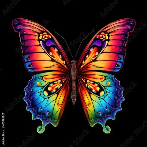 A Rainbow Colored Butterfly