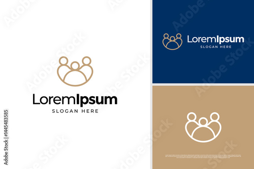 Teamwork logo, family care logo, medical care logo vector design template