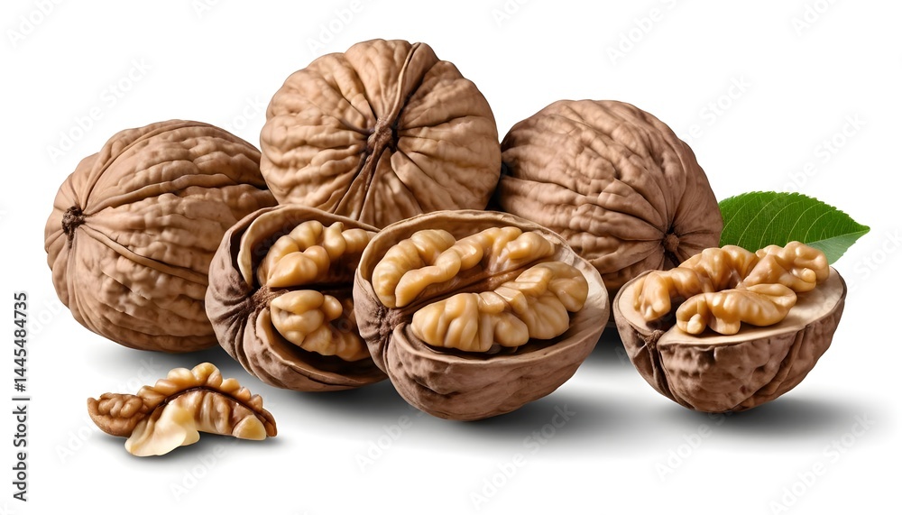 Fresh Walnuts with Shells and Kernels Fresh Walnuts with Shells and Kernels