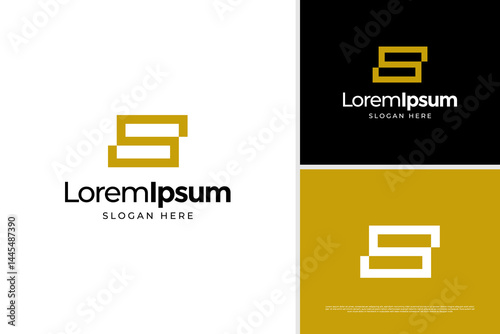 Minimalist letter S step stair concept logo design inspiration