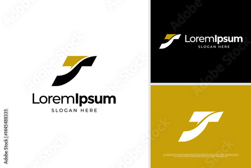Abstract letter T type concept business logo design template