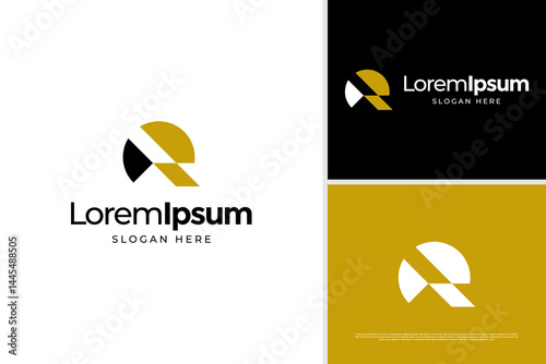 Letter R R monogram concept logo design template