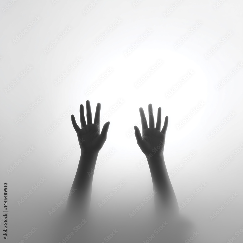 Two hands are shown in a blurry image Two hands are shown in a blurry image