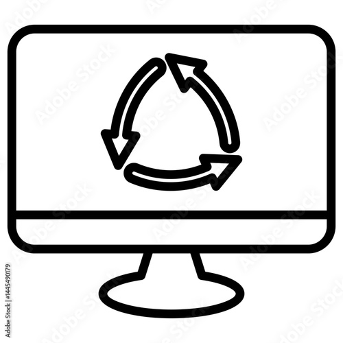 Monitor Simple Icon Vector Illustration Concept