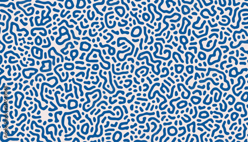 Navy blue psychedelic texture. Abstract background with Turing diffusion effect. Trippy hypnotic abstraction. Bizarre structure.
