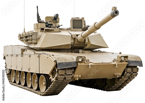 M1 Abrams tank stock photo file cut out and isolated on white background PNG photo