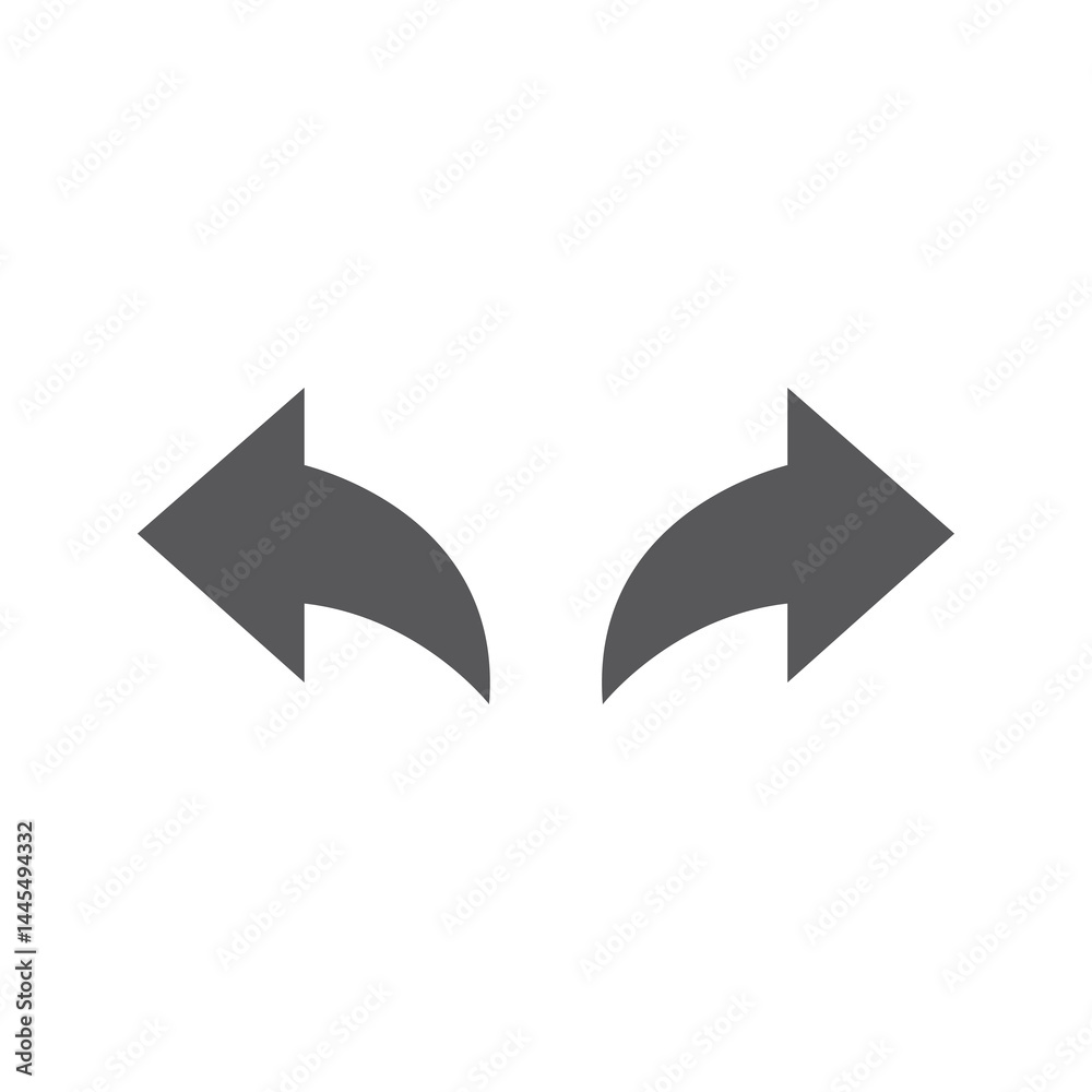 right left curve arrow icon right left curve arrow icon