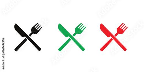 Fork, knife, plate and spoon. Menu symbol. Restaurant icon. Food, plate, fork, knife, spoon, cutlery icon set. Vector
