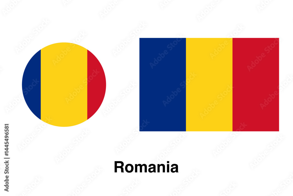 Fototapeta premium Romania flag vector isolated on transparent background