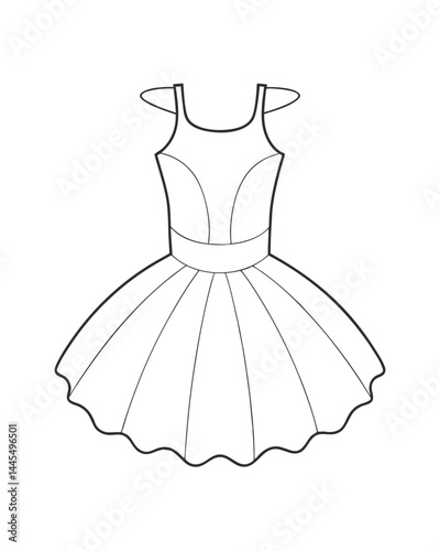 tutu dress line art vector illustration vector art