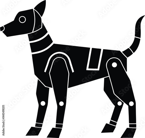 silhouette of a robot dog on white background