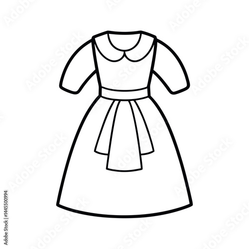 peasant dress line art vector illustration vector art