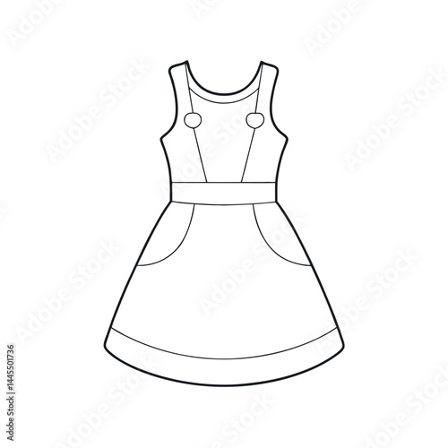 pinafore dress line art vector illustration vector art