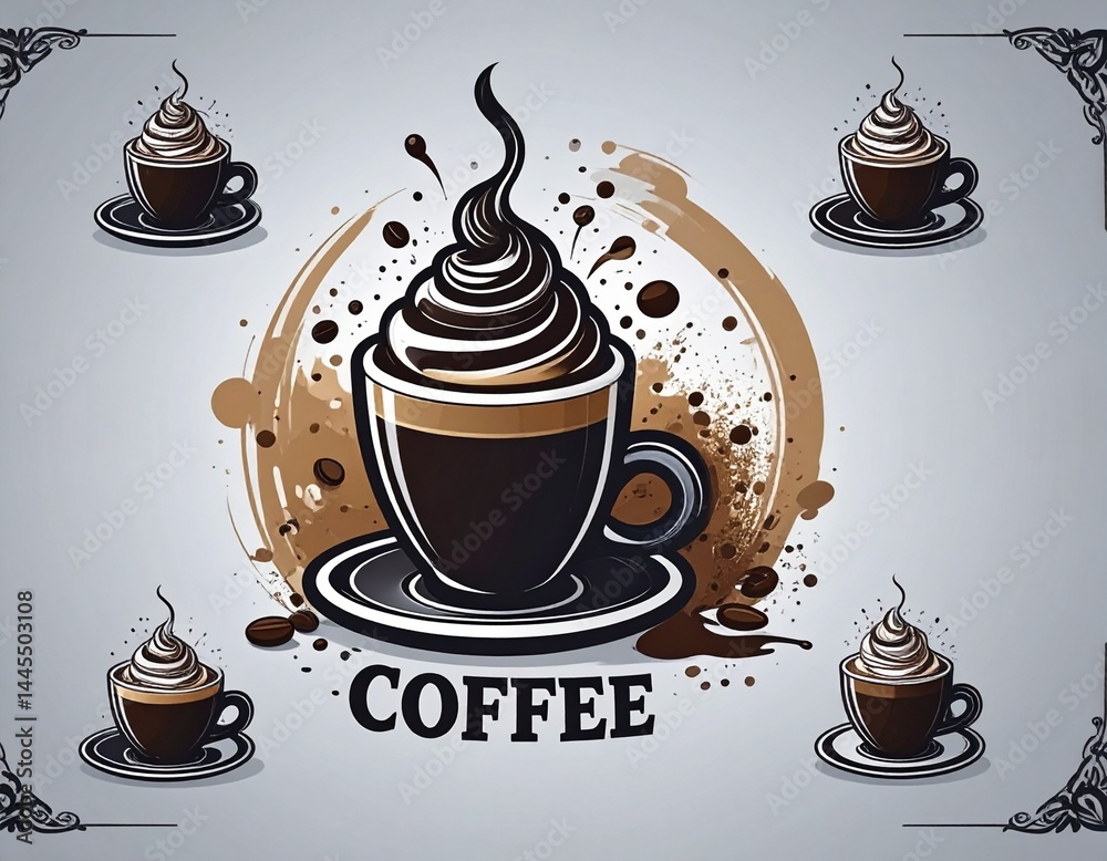 Filiżanka z kawą, Ikona, logo, ilustracja, grafika