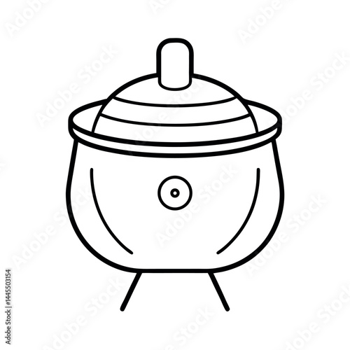salad spinner line art vector illustration vector art